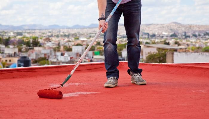 Aplicación de pintura e impermeabilización en azotea